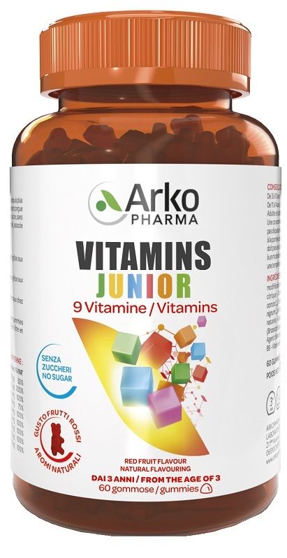 Vitamins Junior Senza Zuccheri Gusto Frutti Rossi 60 Gummies-1