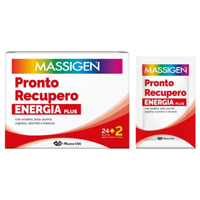 Massigen Pronto Recupero Energia Plus 24 bustine +2 OMAGGIO gusto arancia rossa-2