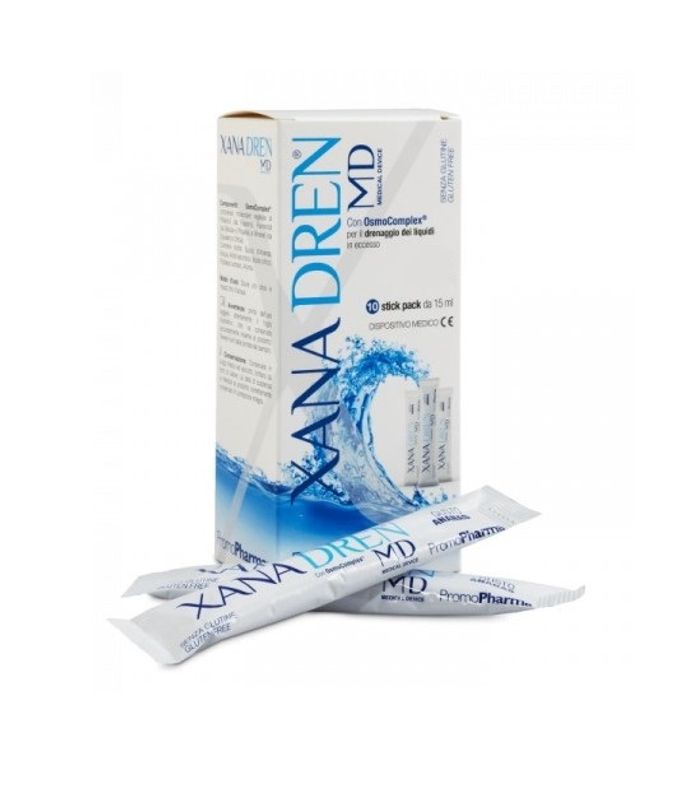 XanaDren Md per il drenaggio dei liquidi in eccesso gusto Arancia 10 stick pack da 15ml-1